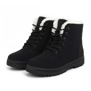 Dames Winterboots – Warme Enkellaarsjes met Voering en Antislip Zool