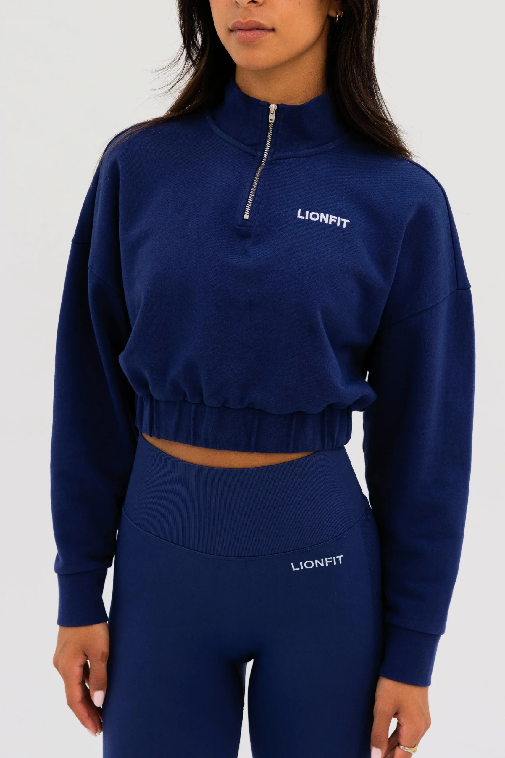 Nala Cropped Halfzip Sweat Dark Blue - Afbeelding 4