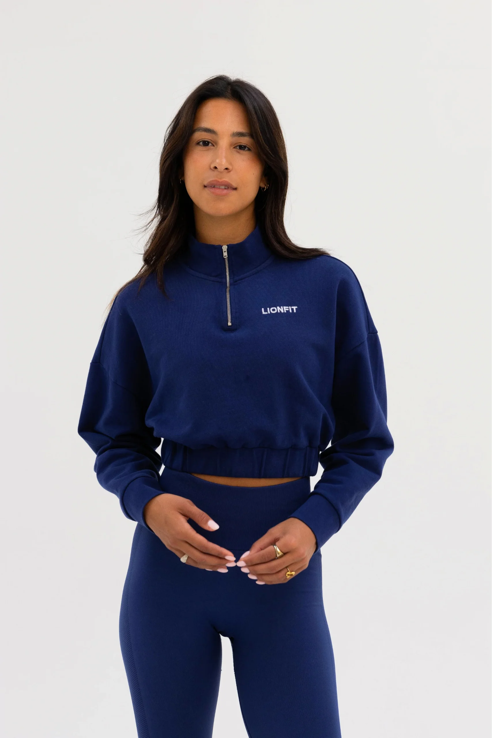 Nala Cropped Halfzip Sweat Dark Blue - Afbeelding 5