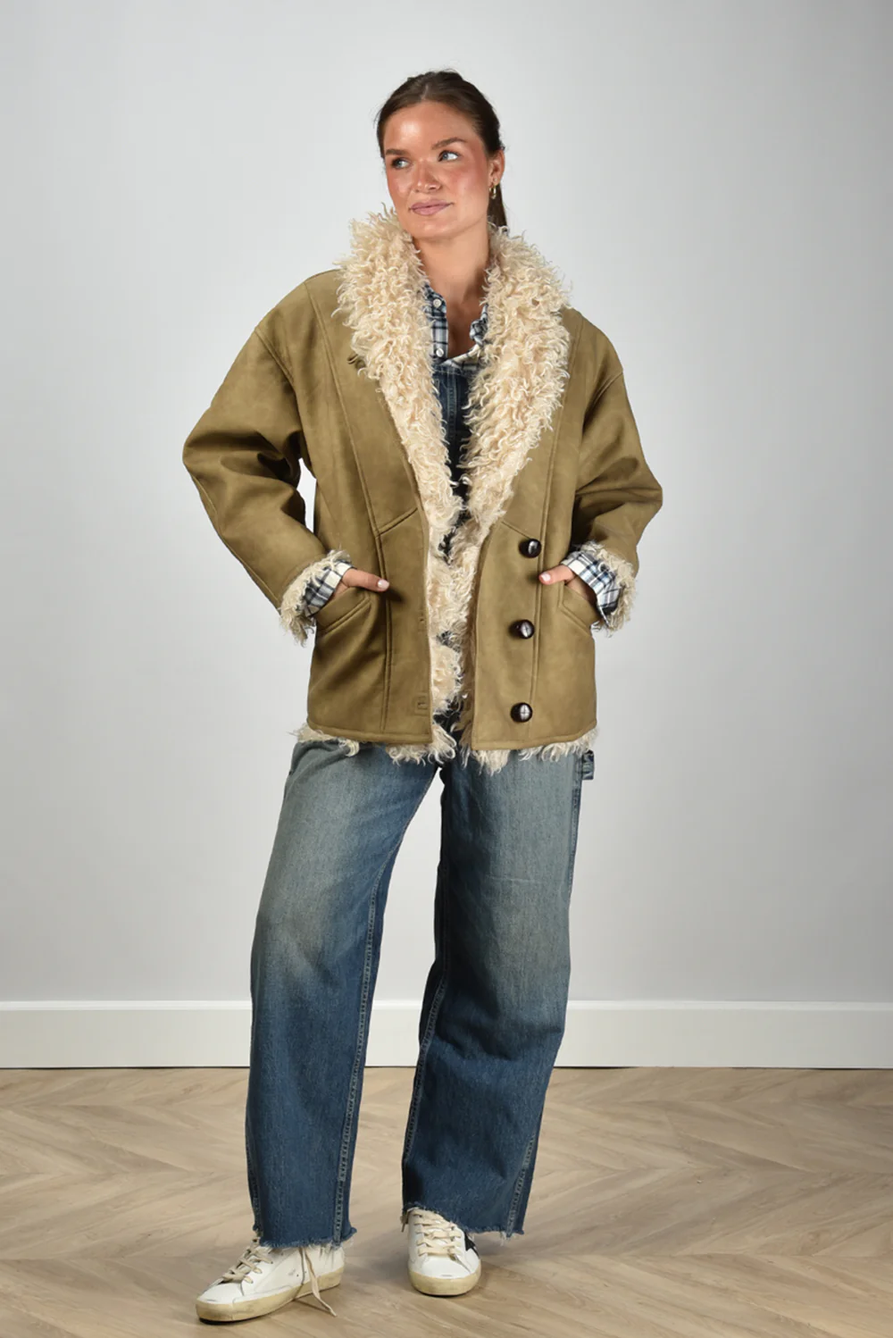 Marant Etoile jas Clea MA0427FA-C3A01E taupe - Afbeelding 4