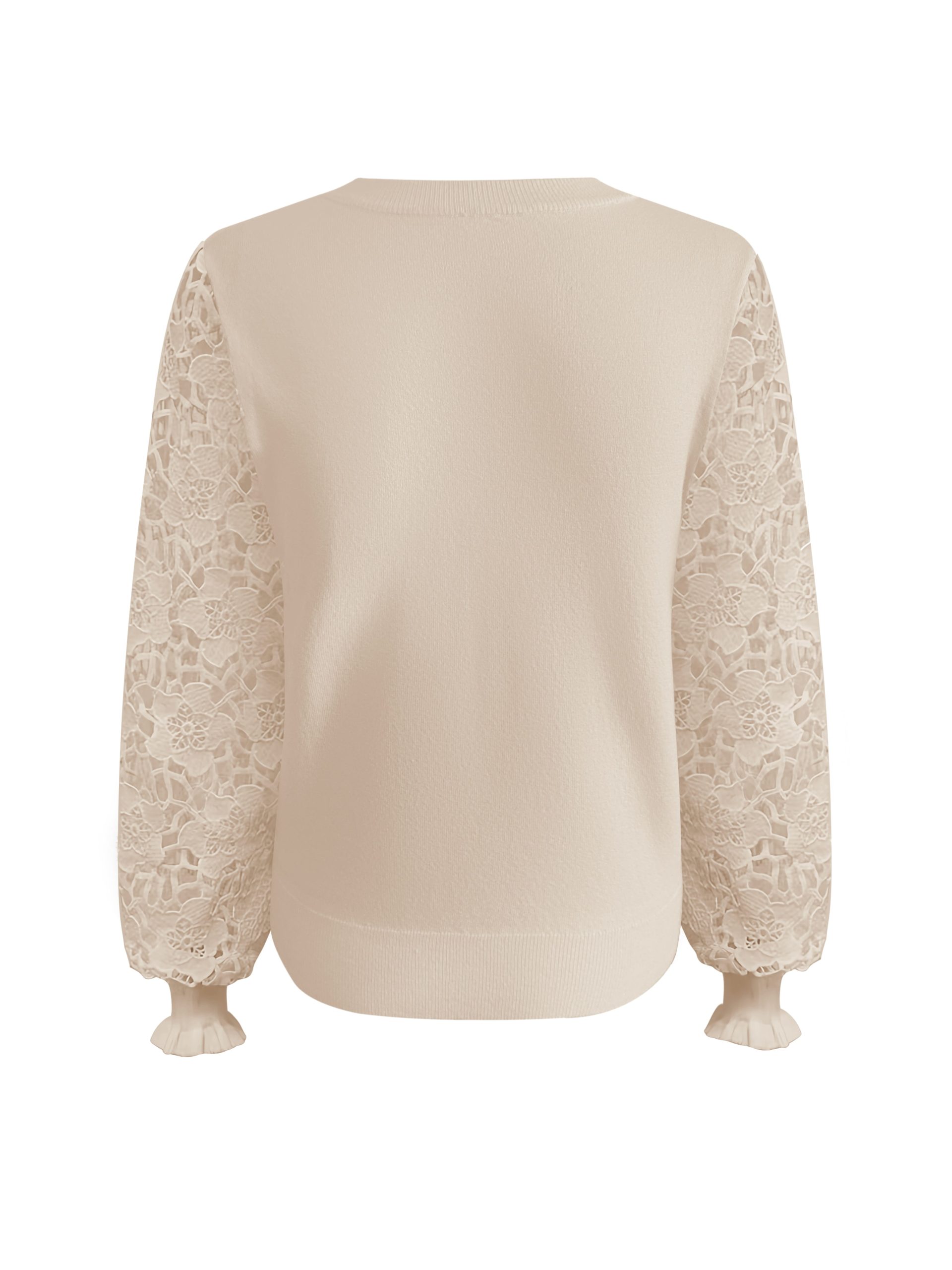 Triple Nine – Sweater With Lace Sleeves – Beige - Afbeelding 3