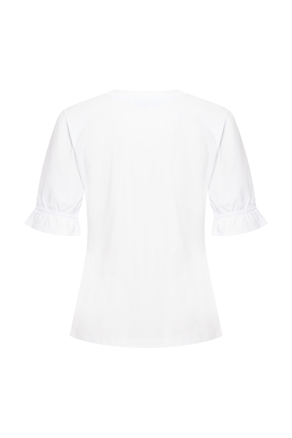 Mi Piace – Top Ruches Mouw – White - Afbeelding 3