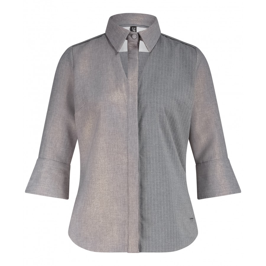 ZIP73 – Blouse Cut-Out Sparkling Grey - Afbeelding 3